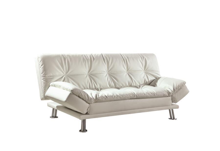 attractive-white-leather-sofa-bed-with-coaster-dilleston ...
