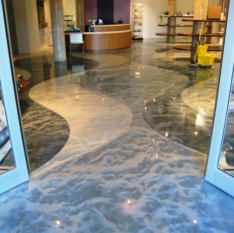 colour full mettalic flooring