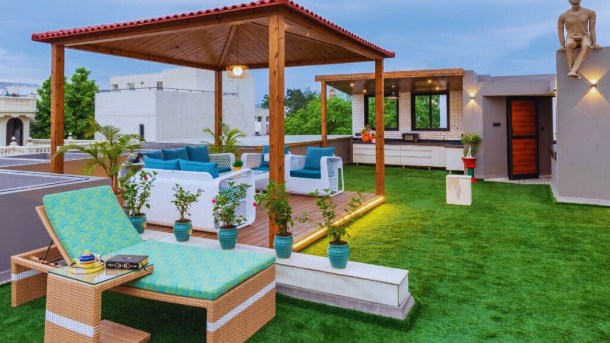 Terrace Design, Solar Lights, Pool, Rooftop, Trellis