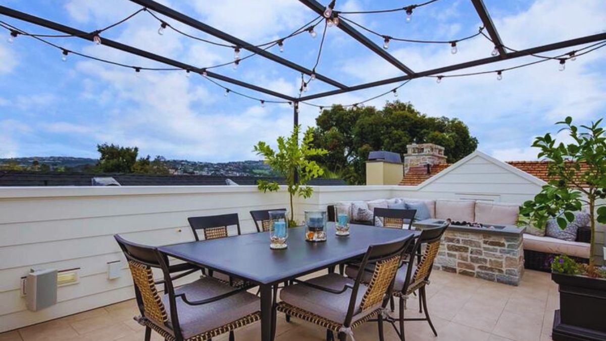 Terrace Design, Solar Lights, Pool, Rooftop, Trellis