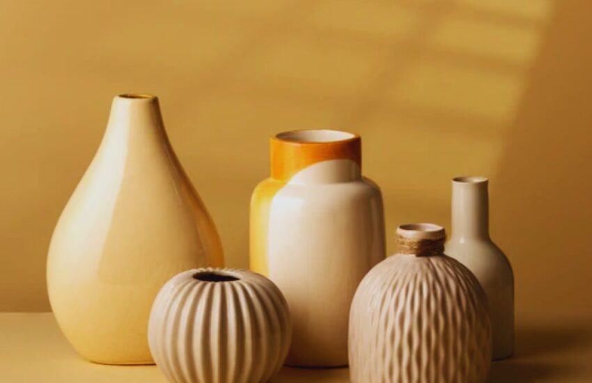 Vase, Square, Trendy, Home Decor, Boutique, Ceramic, Rustic
