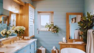 Bathroom, Coastal, Retreat, Mirrors, Colour, Lighting